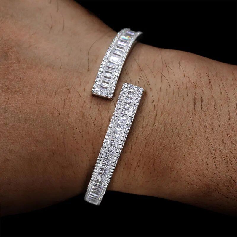 High Quality 925 Baguette VVS Moissanite Bracelet Bangle - Markus Dayan