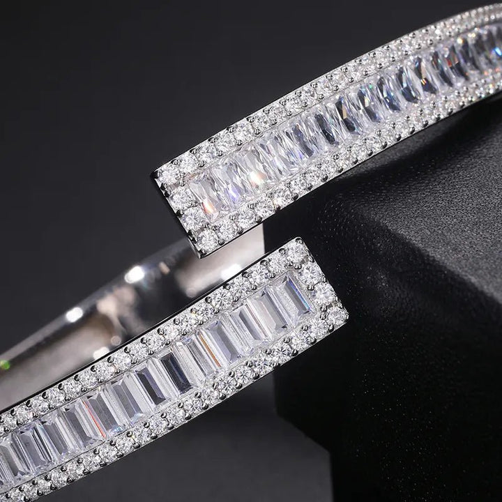 High Quality 925 Baguette VVS Moissanite Bracelet Bangle - Markus Dayan