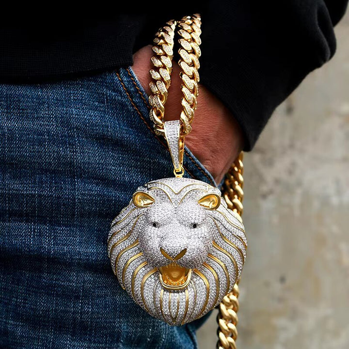 Iced Big Lion XL Head Pendant - Markus Dayan