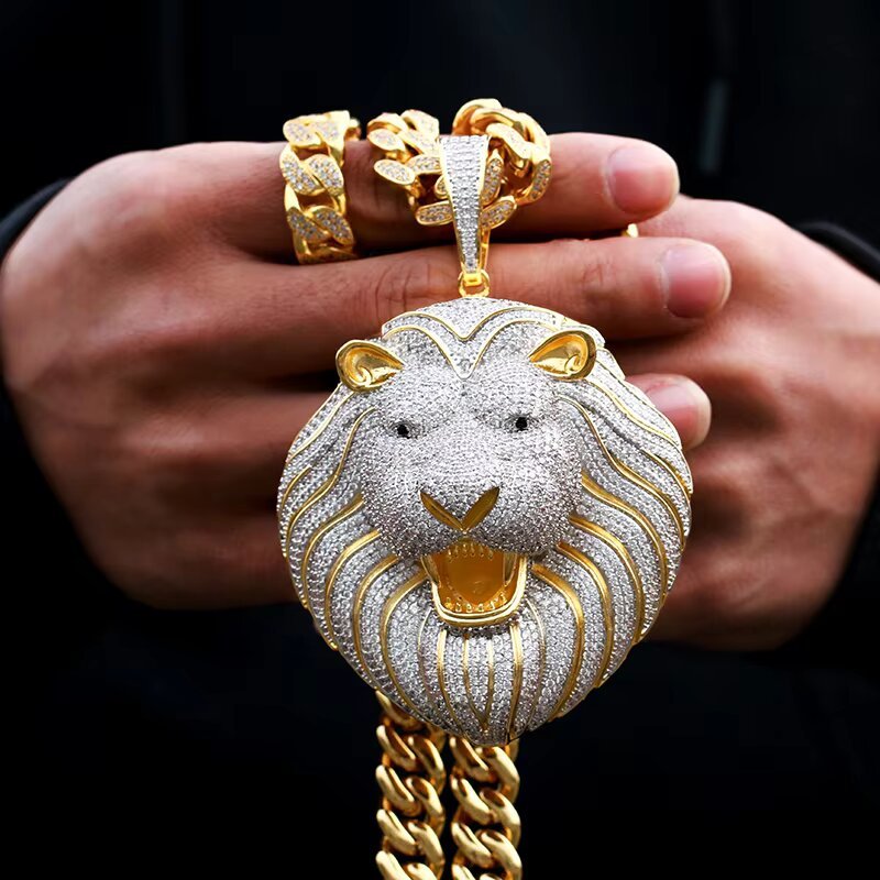 Iced Big Lion XL Head Pendant - Markus Dayan