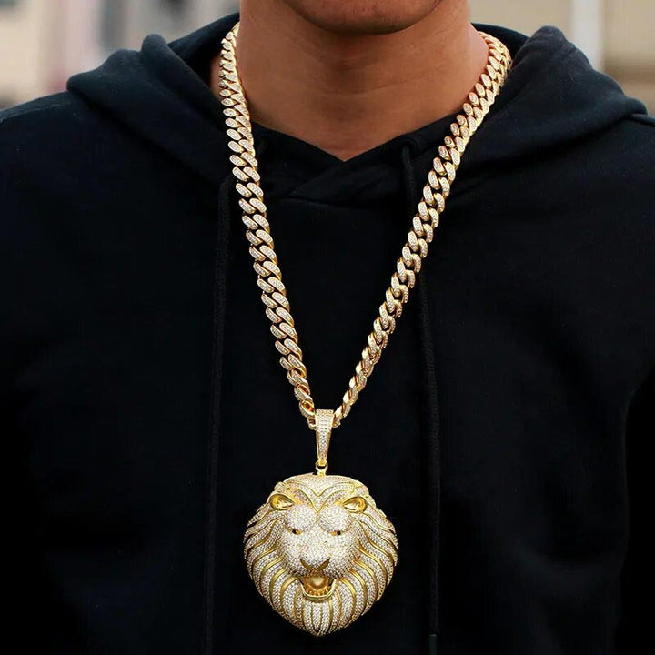 Iced Big Lion XL Head Pendant - Markus Dayan