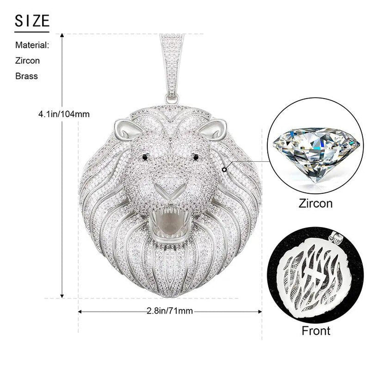 Iced Big Lion XL Head Pendant - Markus Dayan