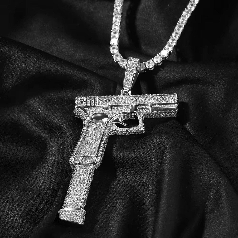 Iced Bling Pistol Pendant 14K Gold Plated - Markus Dayan