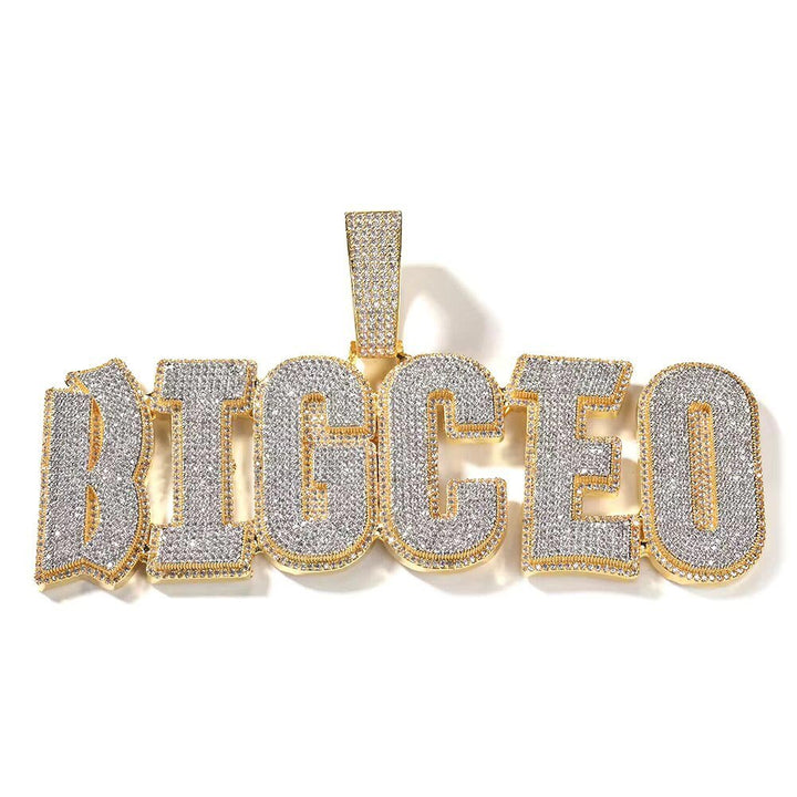 Iced Out Custom Name Initial Letter Pendant Necklace - Markus Dayan