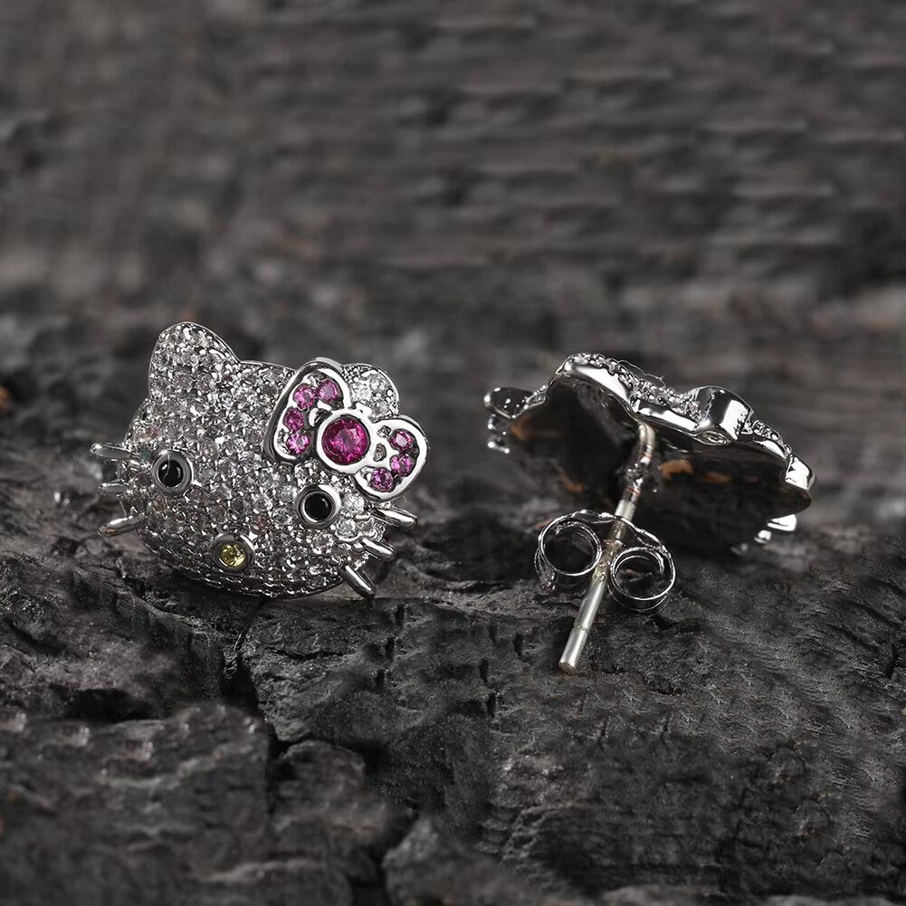 Kitty Cartoon Jewelry Stud Earrings - Markus Dayan