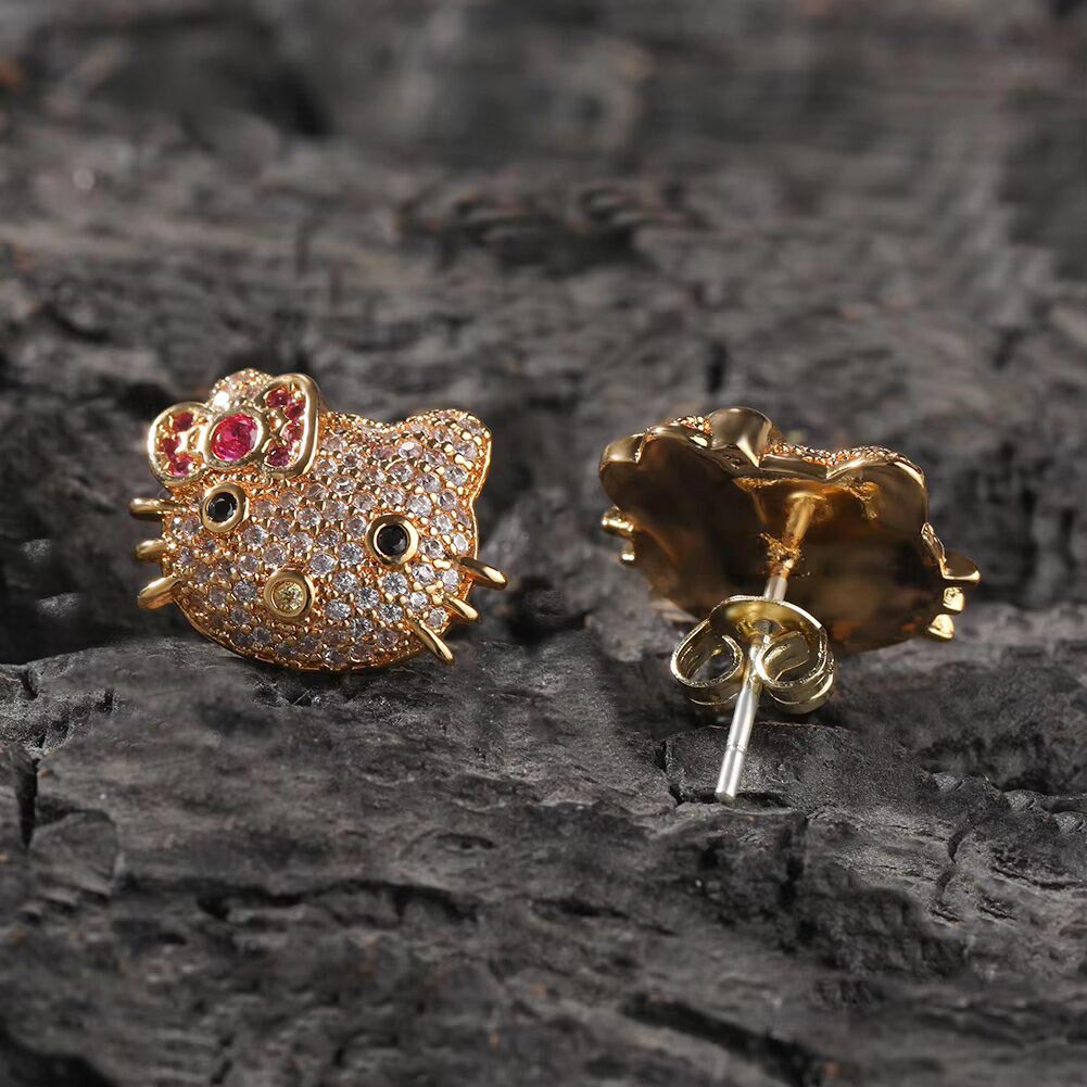 Kitty Cartoon Jewelry Stud Earrings - Markus Dayan