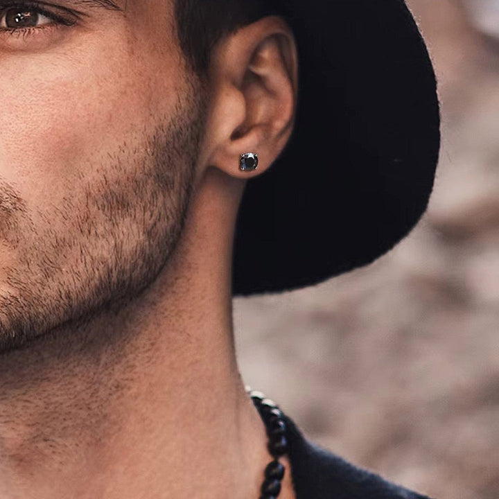 S925 Black VVS Moissanite Solitaire Stud Earrings - Markus Dayan