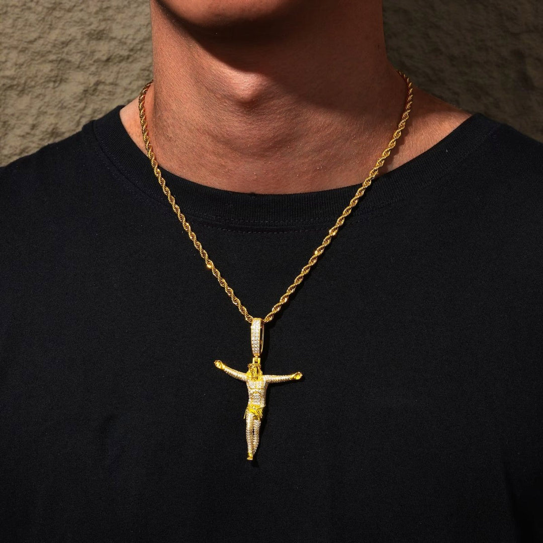 S925 Sterling Silver VVS Moissanite Jesus Cross Pendant - Markus Dayan