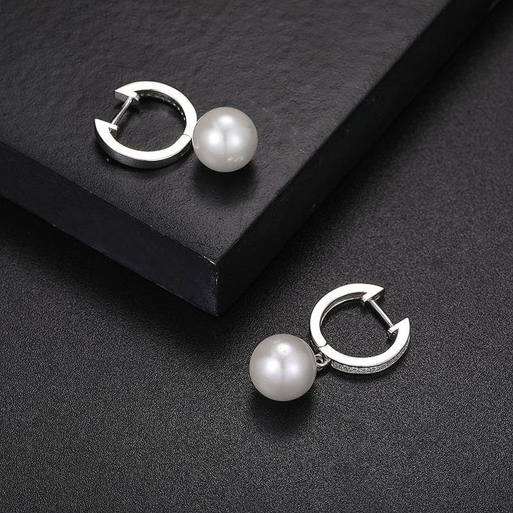 S925 VVS Moissanite Cultured Pearl Dangle Earrings - Markus Dayan