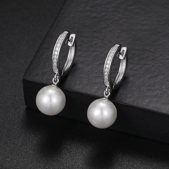 S925 VVS Moissanite Cultured Pearl Dangle Earrings - Markus Dayan