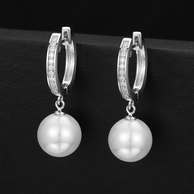 S925 VVS Moissanite Cultured Pearl Dangle Earrings - Markus Dayan