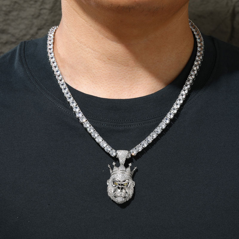 S925 VVS1 Moissanite Diamond King Kong Charm Pendant - Markus Dayan