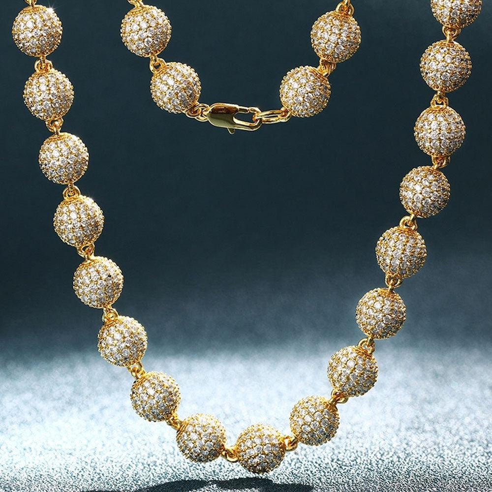 10mm Bead Necklace Unisex 18K Gold - Markus Dayan