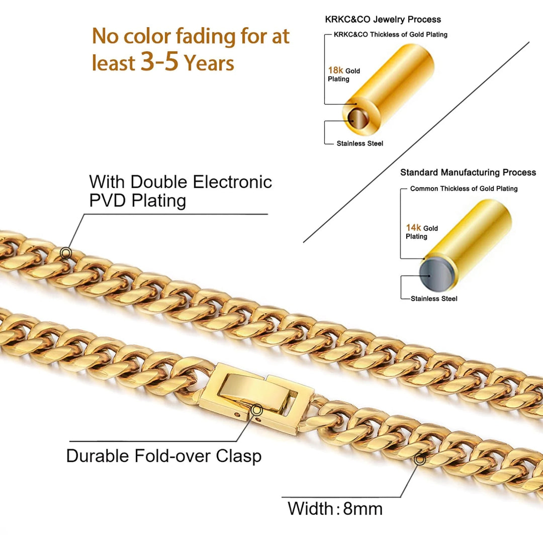 10mm Miami Cuban Link Chain Box Clasp 18k Gold - Markus Dayan
