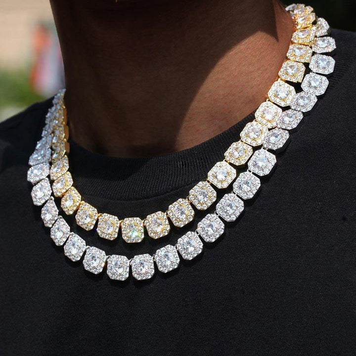 12mm Diamond Clustered Tennis Necklace 18K Gold - Markus Dayan