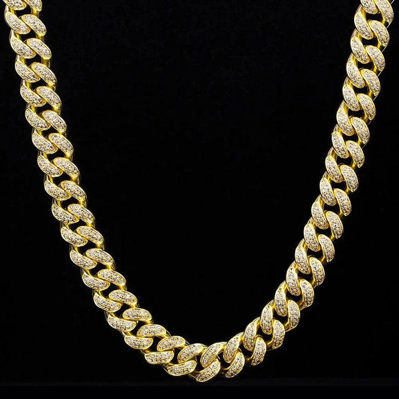 12MM Diamond Cuban Link Chain 14K Gold - Markus Dayan