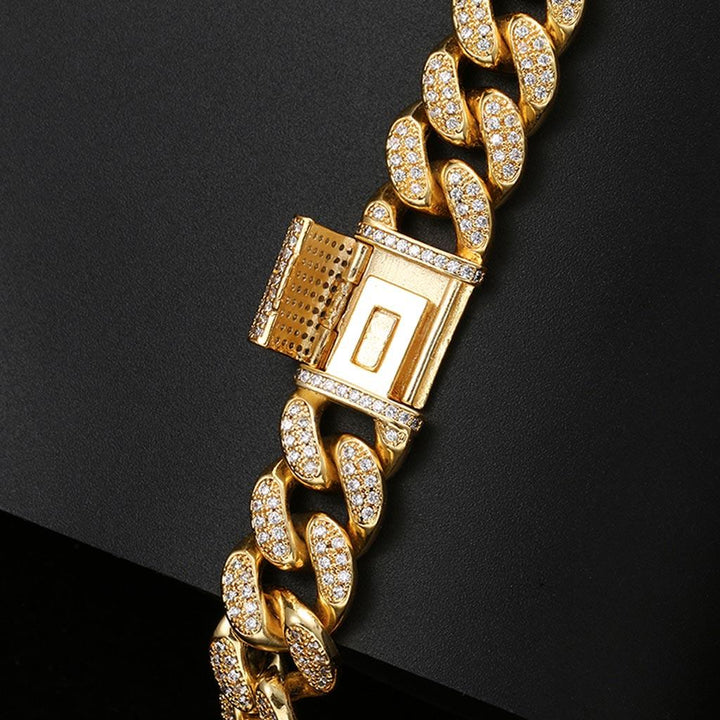 12mm Iced Cuban Bundle Luxury Chain&Bracelet 14K Gold - Markus Dayan