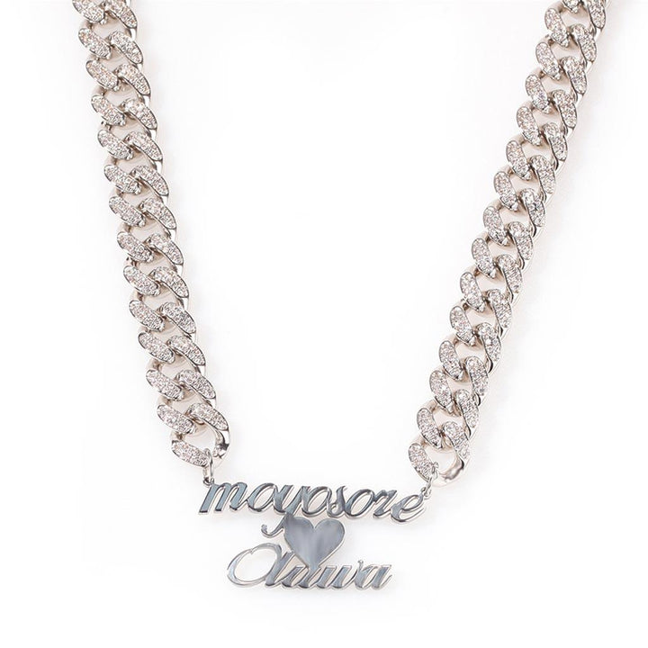 12mm Iced Custom Personalized Name Cuban Chain Necklace - Markus Dayan