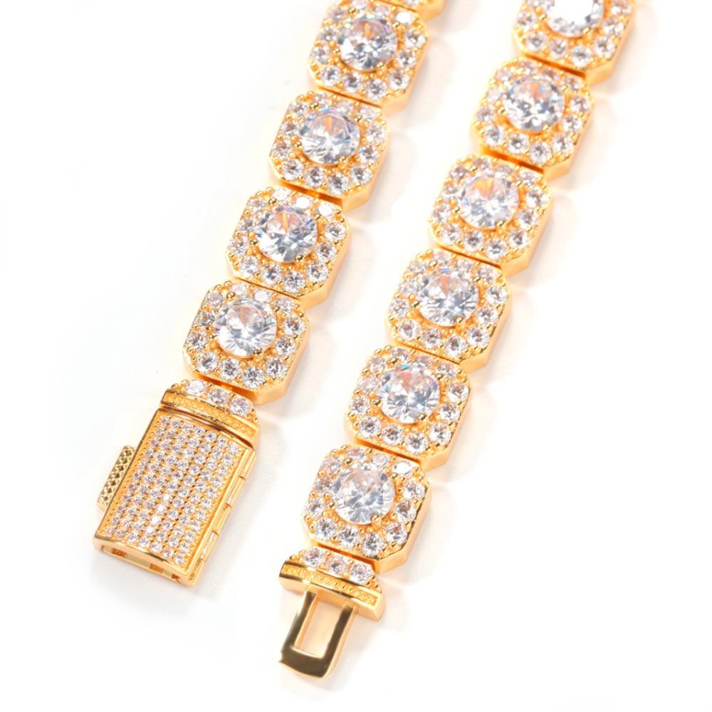 12mm Iced Diamond Clustered Bracelet 18K Gold - Markus Dayan