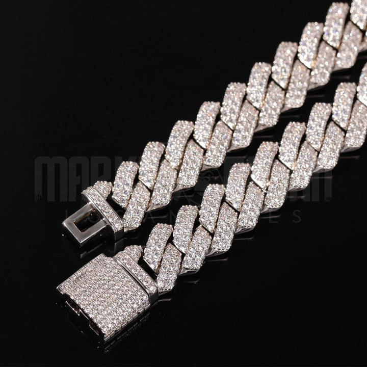 13mm Iced Prong Cuban Chain Necklace Box Clasp - Markus Dayan