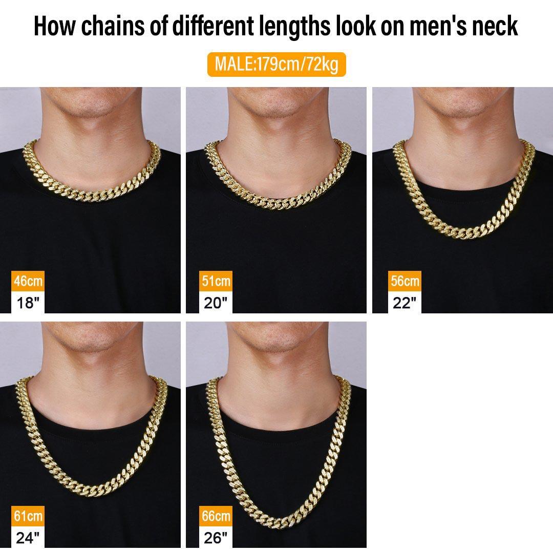 14mm Iced Cuban Link Chain in 14k Gold - Markus Dayan