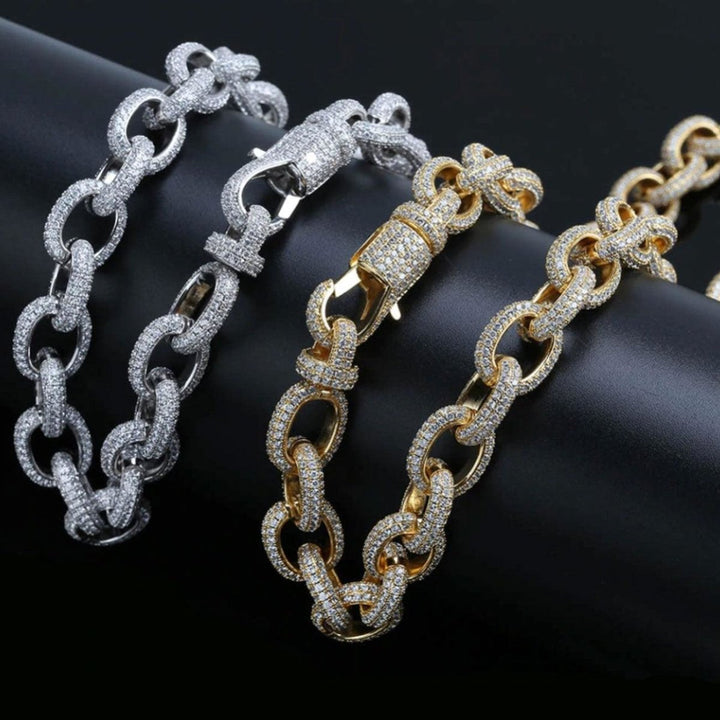 15mm 14K Diamond Gold Twisted Chain Necklace - Markus Dayan