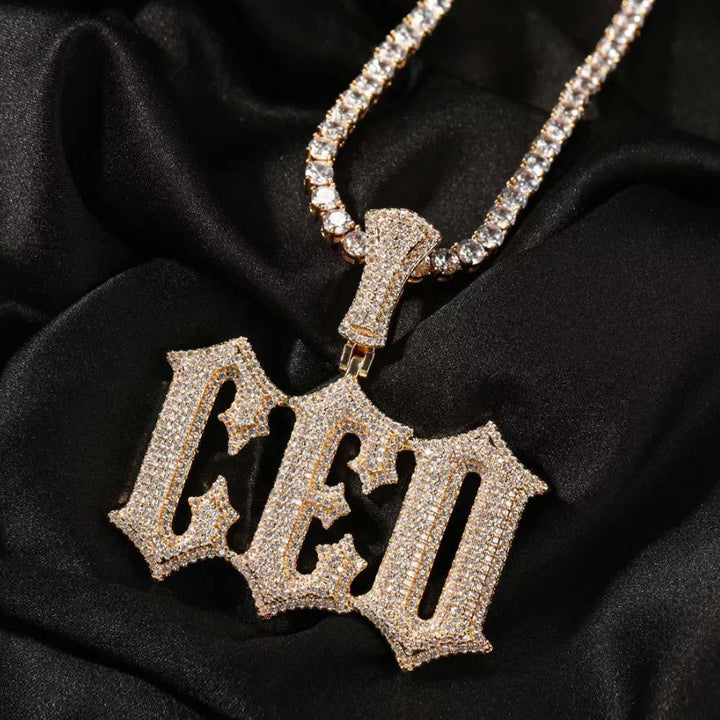 18K Gold Custom Glitch Letter Name Hip Hop Necklace - Markus Dayan