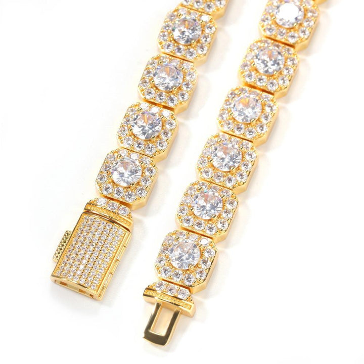 18k Gold Diamond Cluster Tennis Necklace - Markus Dayan