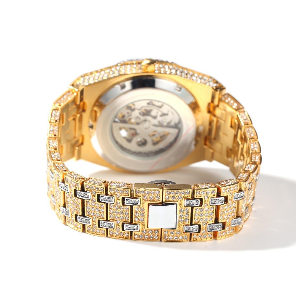 18K Gold Diamond Mechanical Watch Black Dial - Markus Dayan