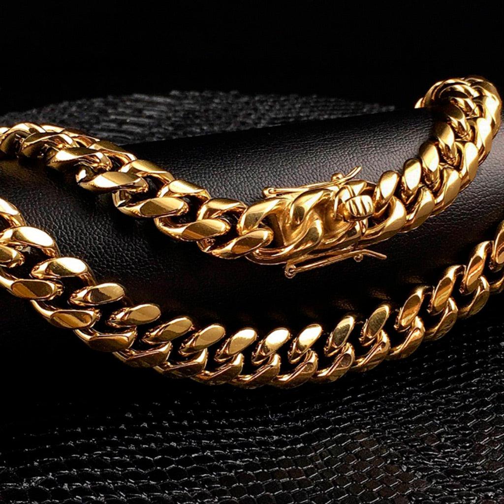 18K Gold Miami Cuban Link Bundle Chain&Bracelet - Markus Dayan