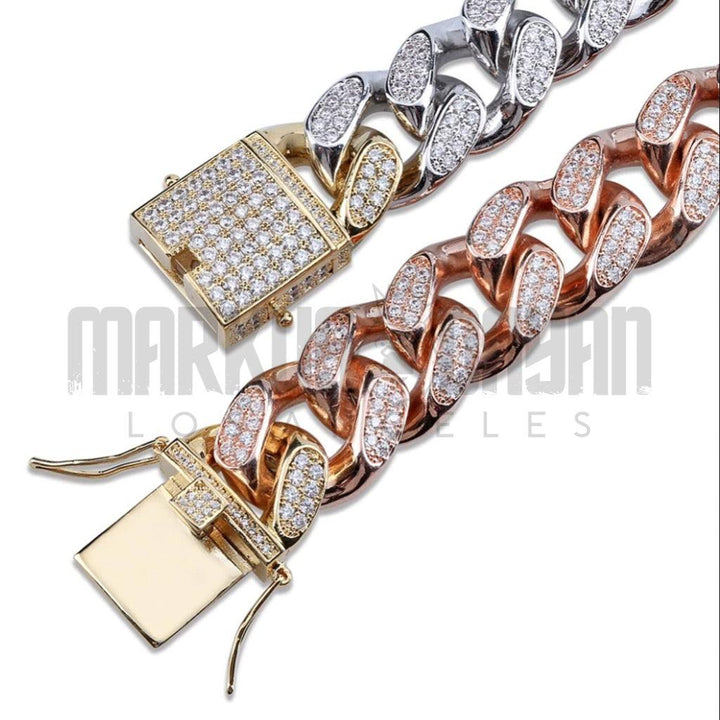 18mm Mixed Color Cuban Choker Bundle Chain&Bracelet - Markus Dayan