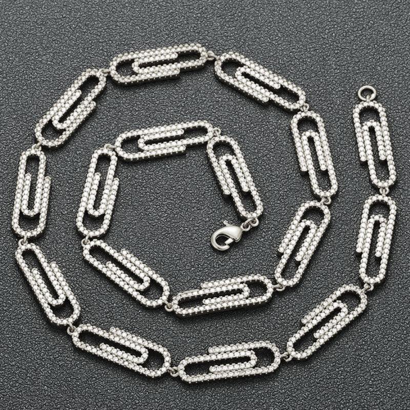 18MM Paper Clip Iced Chain in White Gold - Markus Dayan