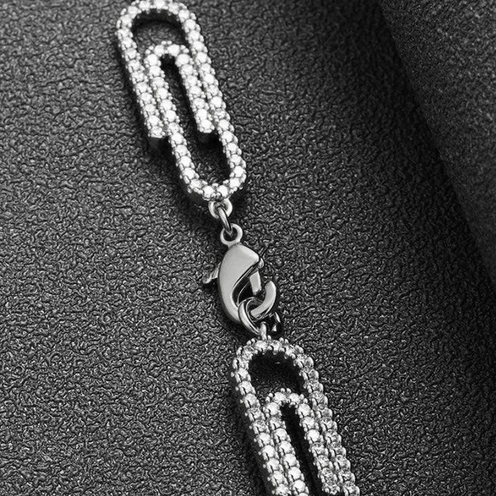 18MM Paper Clip Iced Chain in White Gold - Markus Dayan