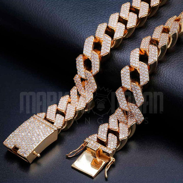 20mm Diamond Prong Cuban Chain 18K Gold - Markus Dayan