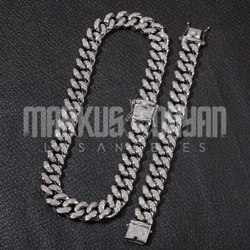 20mm Stainless Steel Gold Iced Cuban Choker Bracelet - Markus Dayan