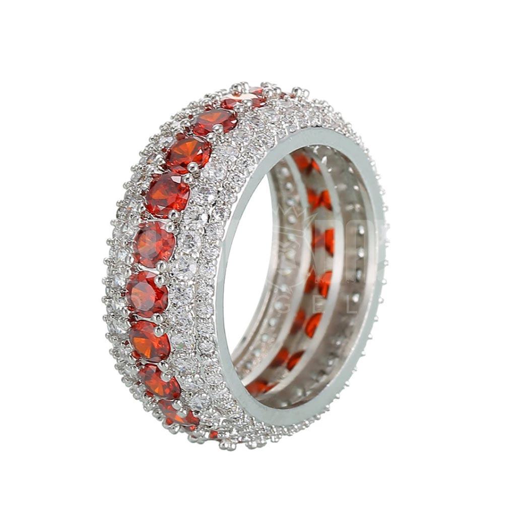 5 Row Royal Gold Eternity Red Ring - Markus Dayan