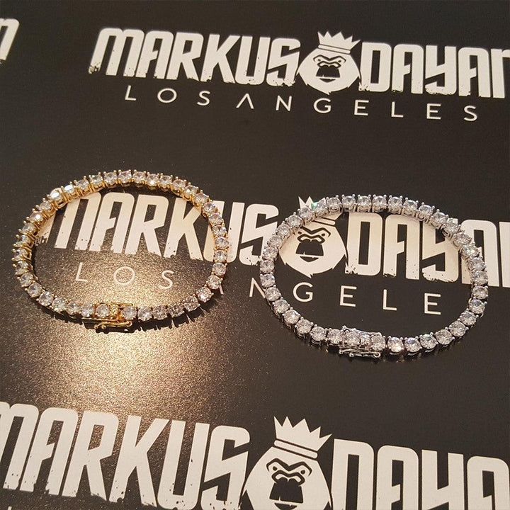 5mm Round Cut Tennis Bundle Chain&Bracelet 14K Gold - Markus Dayan