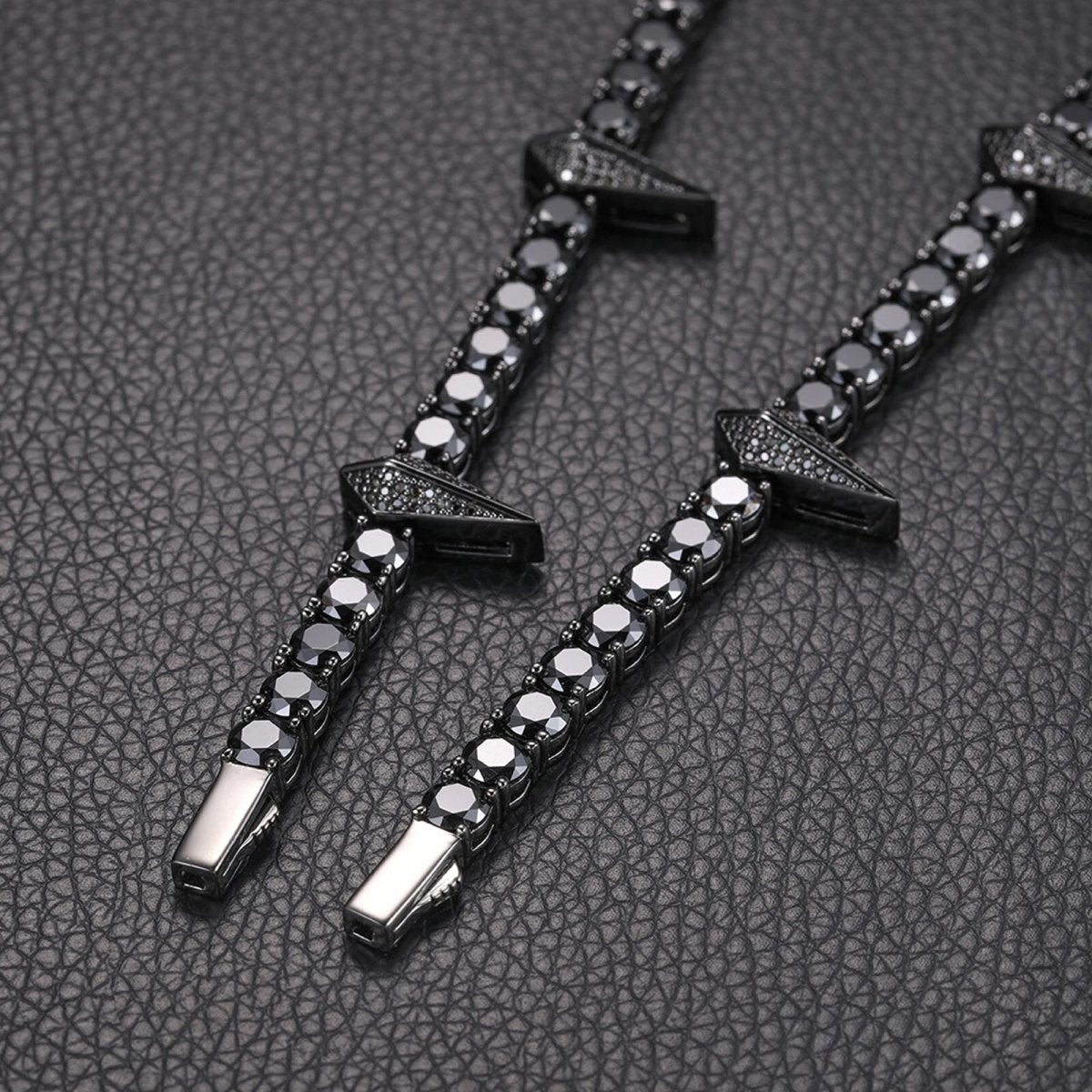 5mm S925 Black Moissanite Diamond Black Panther Choker Chain