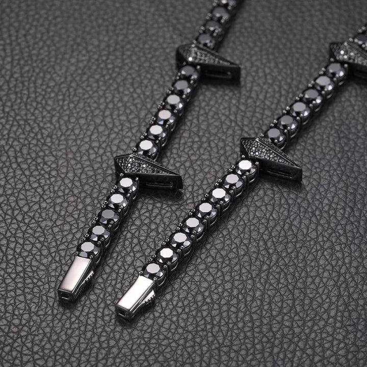 5mm S925 Black Moissanite Diamond Black Panther Choker Chain - Markus Dayan