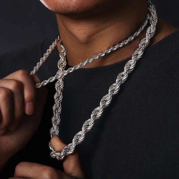 6mm |12mm S925 VVS Moissanite Iced Clasp Rope Chain - Markus Dayan