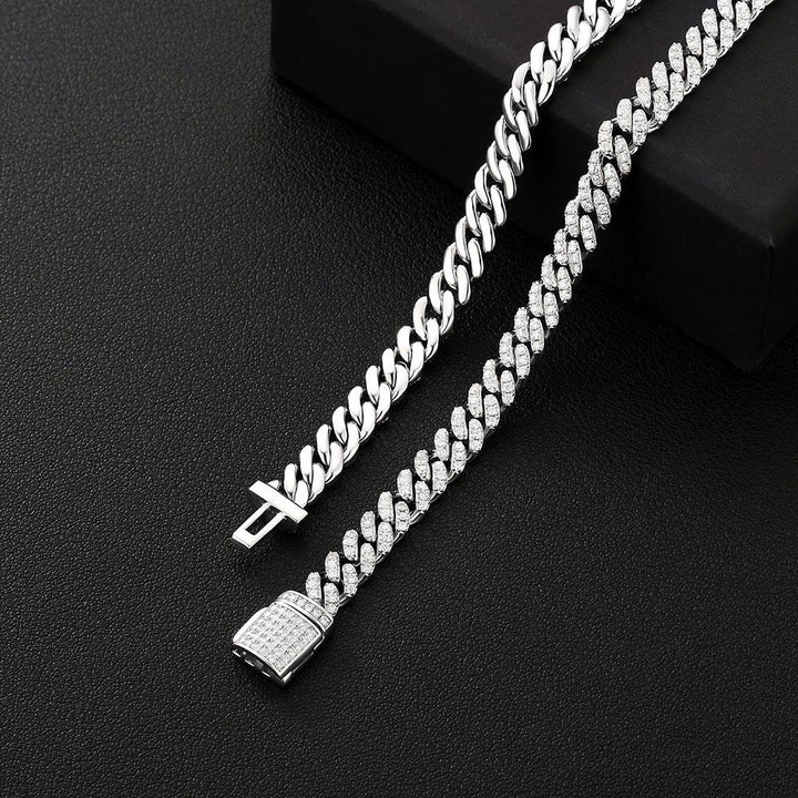 6mm Moissanite Cuban Link Chain Necklace S925 Silver - Markus Dayan
