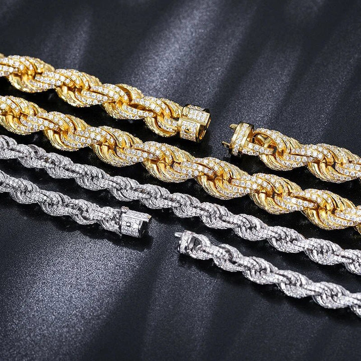 8mm-14mm S925 VVS Moissanite Iced Rope Chain - Markus Dayan