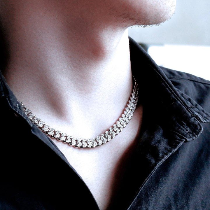 8mm 925 Sterling Silver Iced Cuban Chain - Markus Dayan