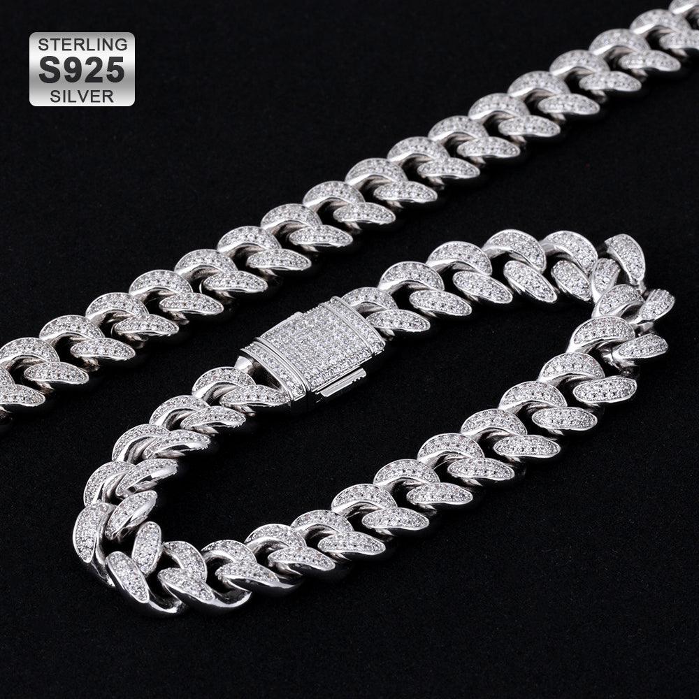 8mm 925 Sterling Silver Iced Cuban Chain - Markus Dayan