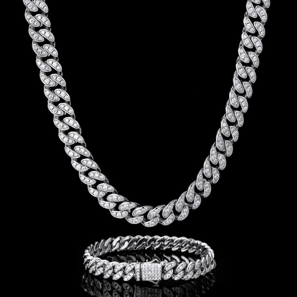 8mm Iced Cuban Link Chain and Bracelet Set - Markus Dayan