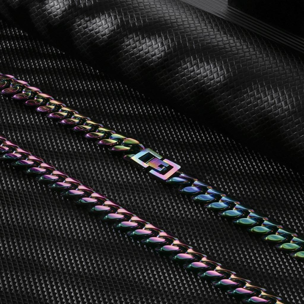 8mm Stainless Steel Rainbow Miami Cuban Link Bundle Chain&Bracelet - Markus Dayan