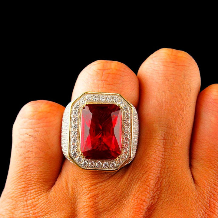 Big Red Gem Geometric Ring - Markus Dayan