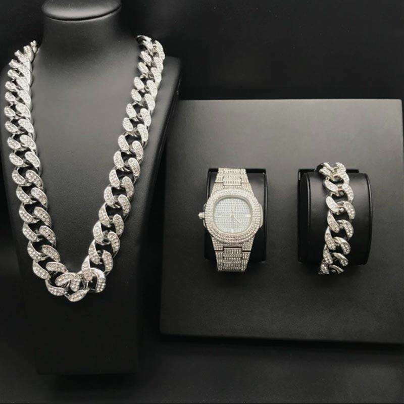 Combo Iced Cuban Bundle Chain&Bracelet&Watch - Markus Dayan