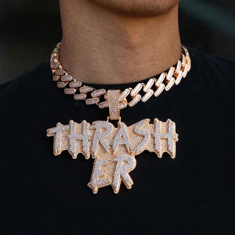 Custom Iced Three rows of Drillmatch Letters Necklace - Markus Dayan