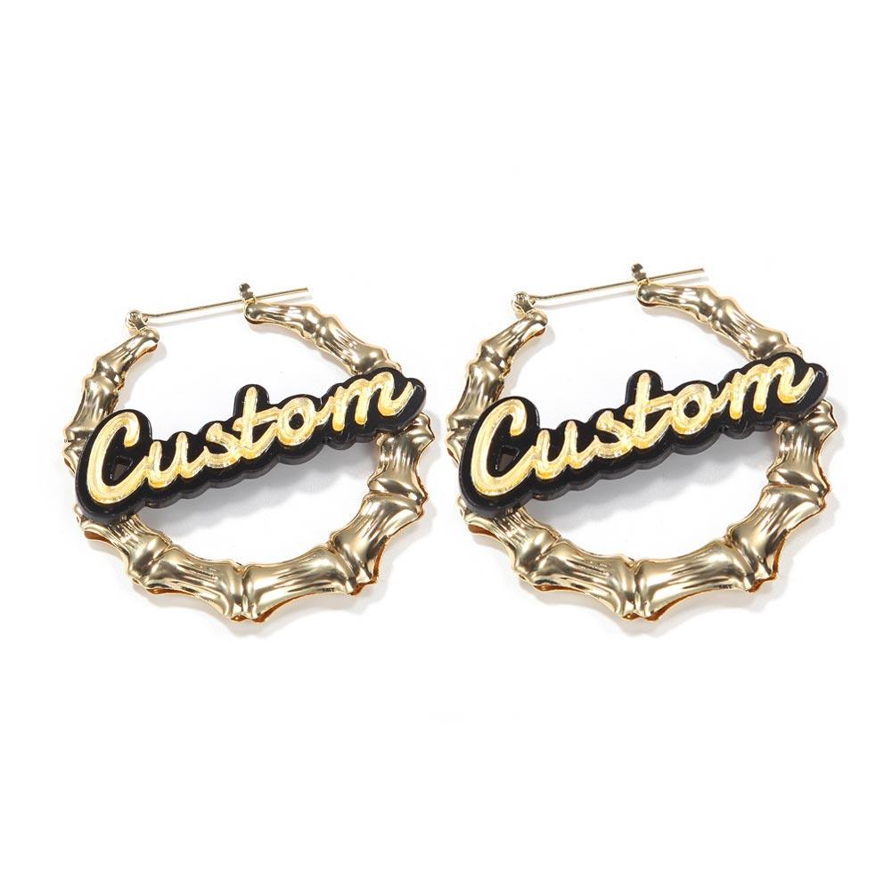 Custom Personalized Earrings Hoops Round Heart - Markus Dayan